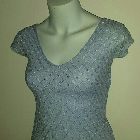 Awear Baby Blue Metallic Knit Top – XS, EUC - Picture 2 of 3